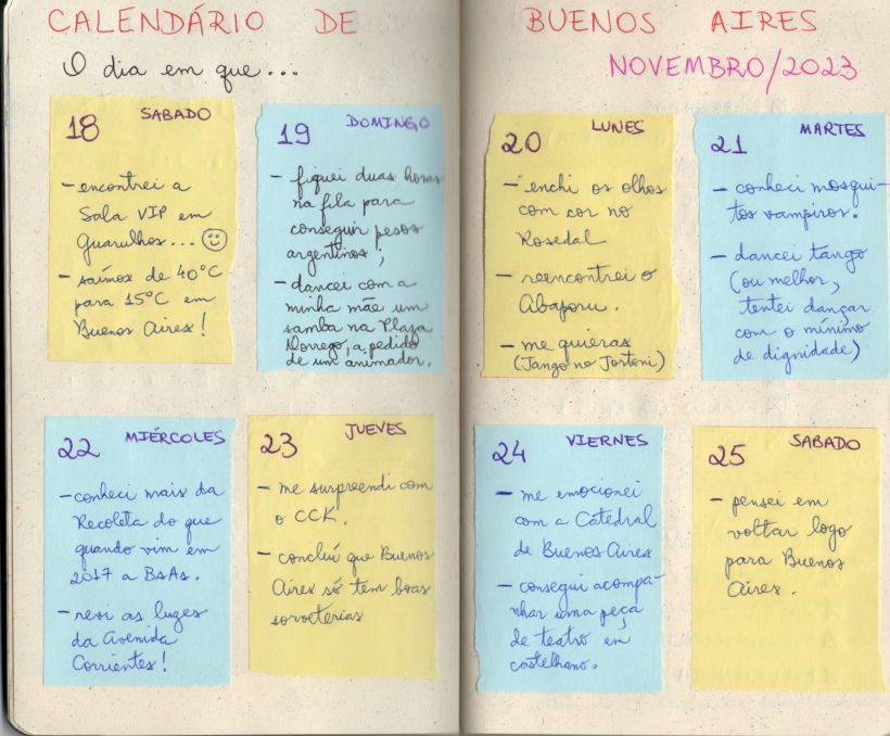 Calendário de Buenos Aires.