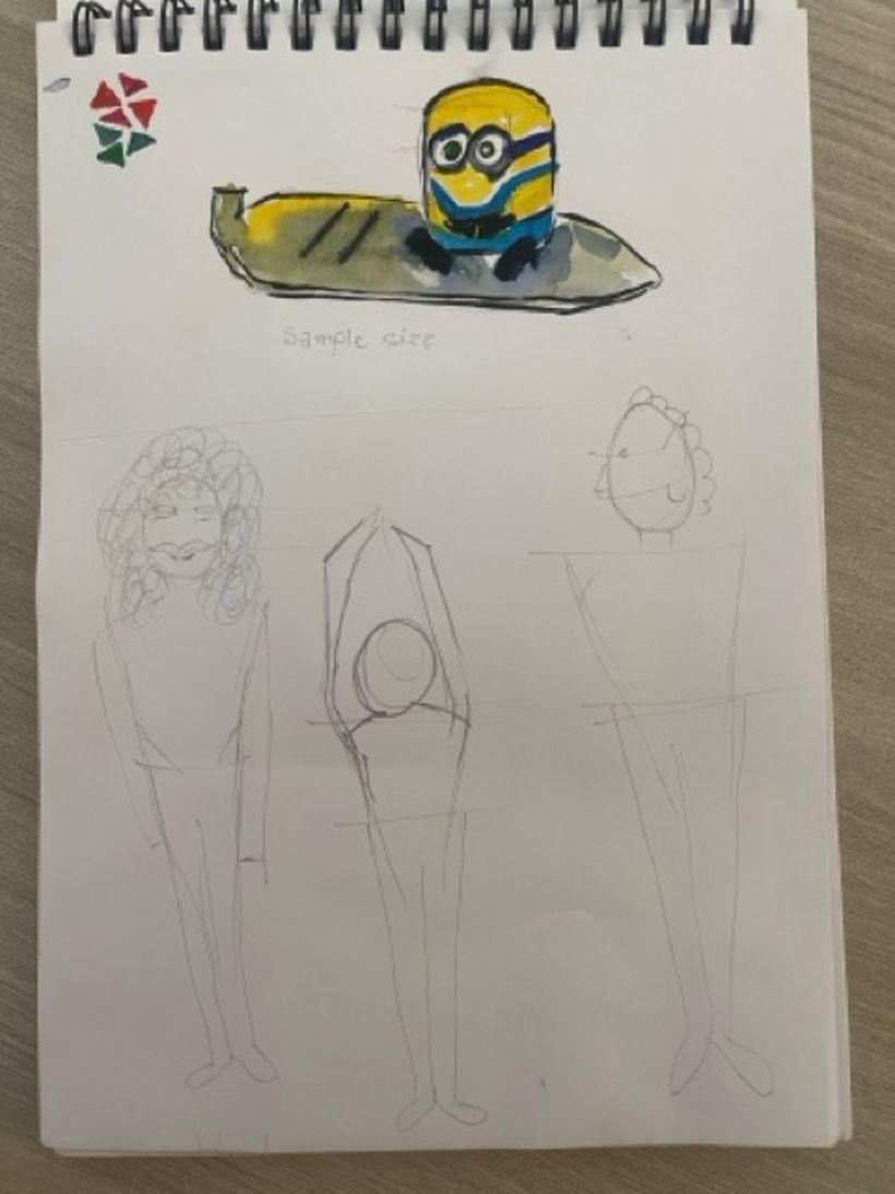 Practice drawing a minion phone stand, and physique