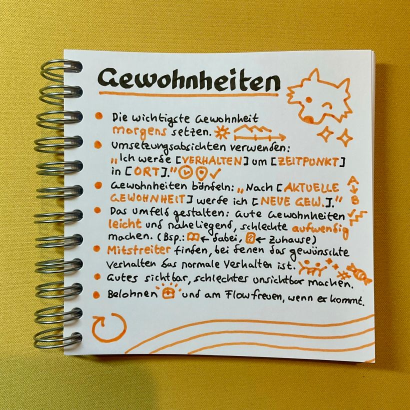 Sketchnote: Gewohnheiten (german) 1