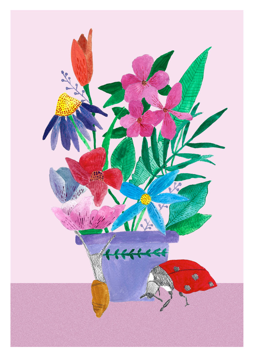Mi proyecto del curso: Ilustración floral con gouache 1