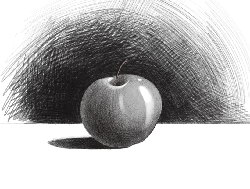 My third attempt of drawing an apple. First time drawing from imagination.  : r/learntodraw