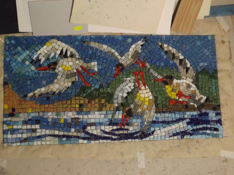 next step to mosaic fitting on ceramic tile.Cross the fingers :)
