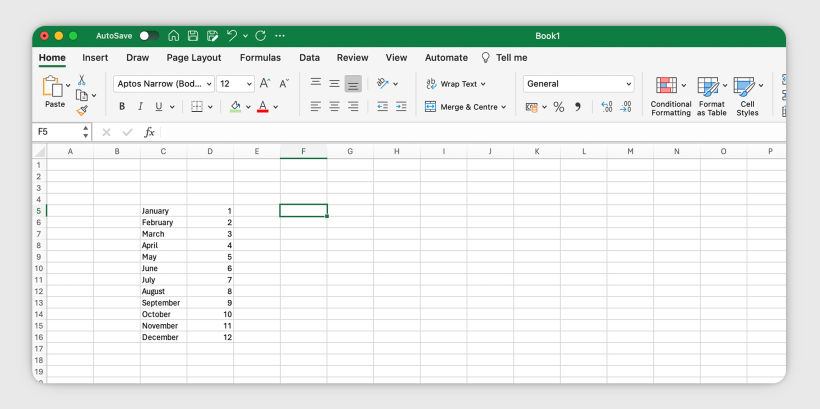 How to use the COUNT IF function in Excel: Step 1