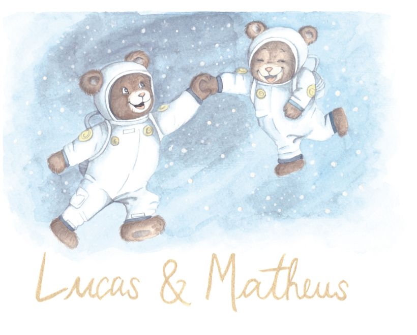 two litlle Astronaut Bear brothers having fun in the Space. I had a lot of fun and learned a lot with Julie. Thank you Julie.