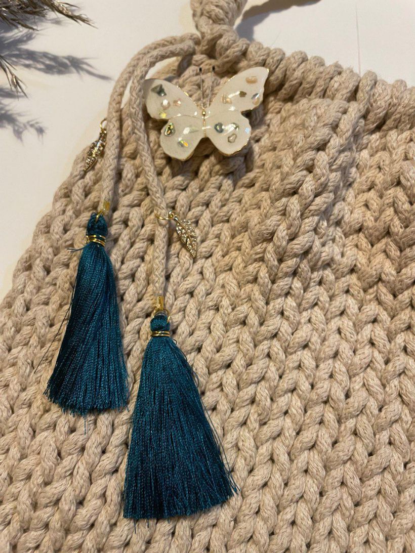 My project for course: Design and Knitting of Bags with Silk Cord  2