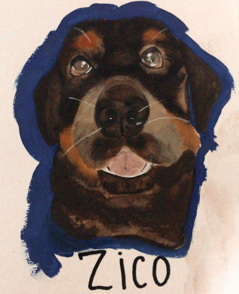 Cachorro Zico - Aquarela & Guache 4