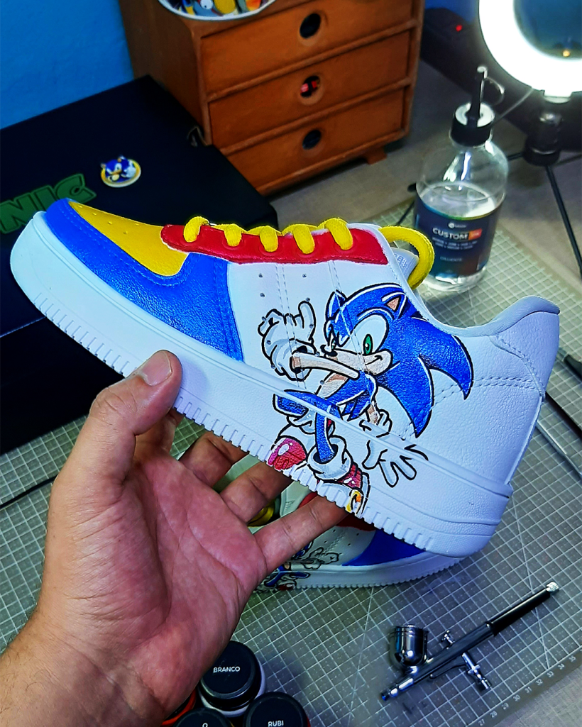 Customização de Sneaker Tema Sonic 1