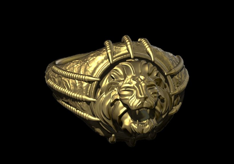 Lion Claw Ring 3d Model 4