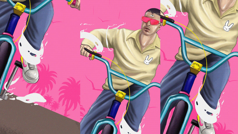 Bad Bunny Ilustración Para Disco Yhlqmdlg Domestika