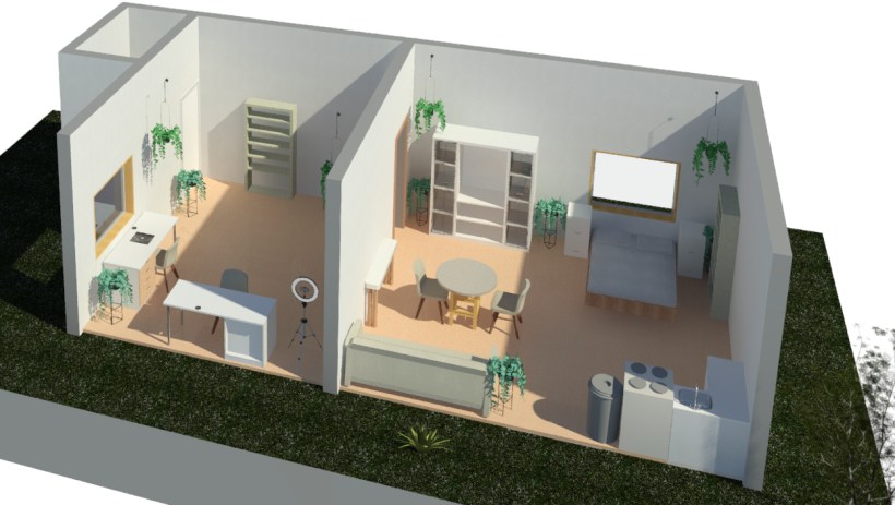 Ardilla Ambos Torpe Casa habitación San Antonio de las Minas: Iniciación al diseño de  interiores | Domestika
