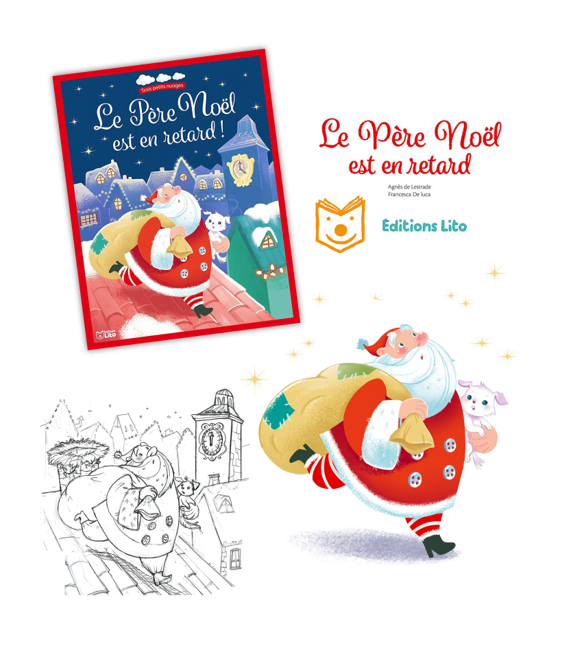 "Pere Noel est en retard" editions LITO  Domestika