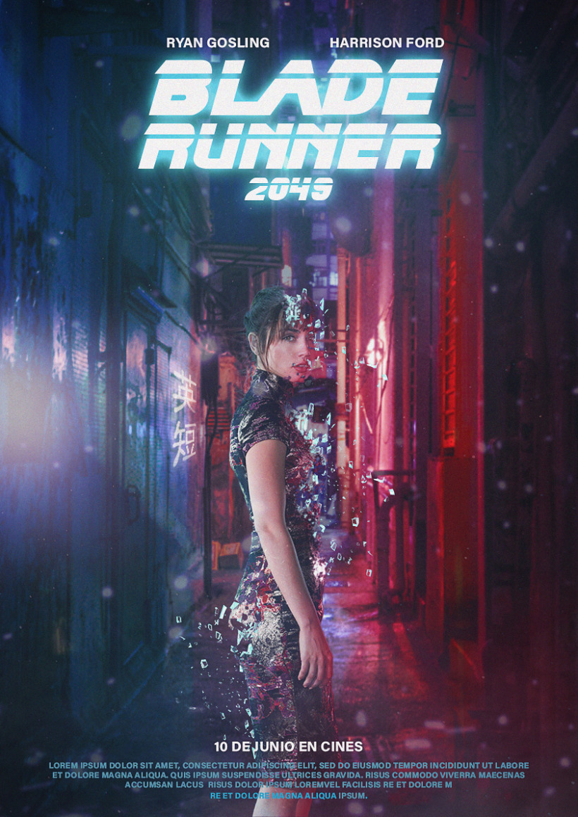 Mi Proyecto del curso: Fotomontaje futurista con Adobe Photoshop -  Reinterpretación de portada para la película Blade Runner 2049 | Domestika