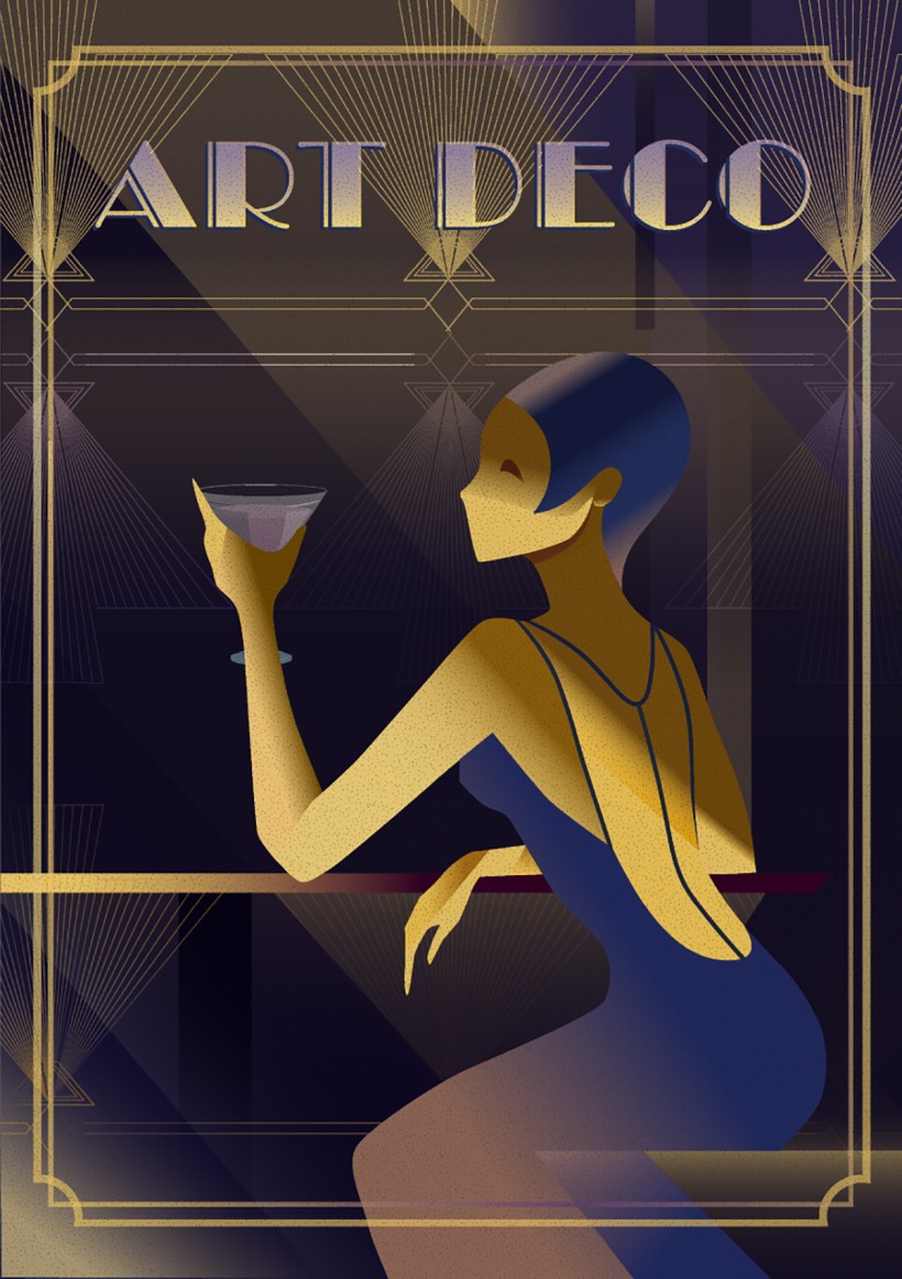 art deco style for digital illustration course free download
