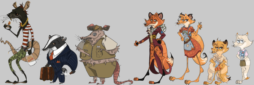 Creating a Character Design lineup for a Fantastic Mr Fox animated series |  Domestika