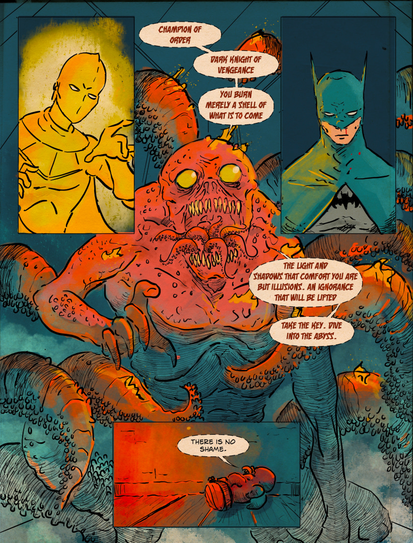 Batman: Eldritch. A few pages from my Batman/ Lovecraft fan comic. |  Domestika