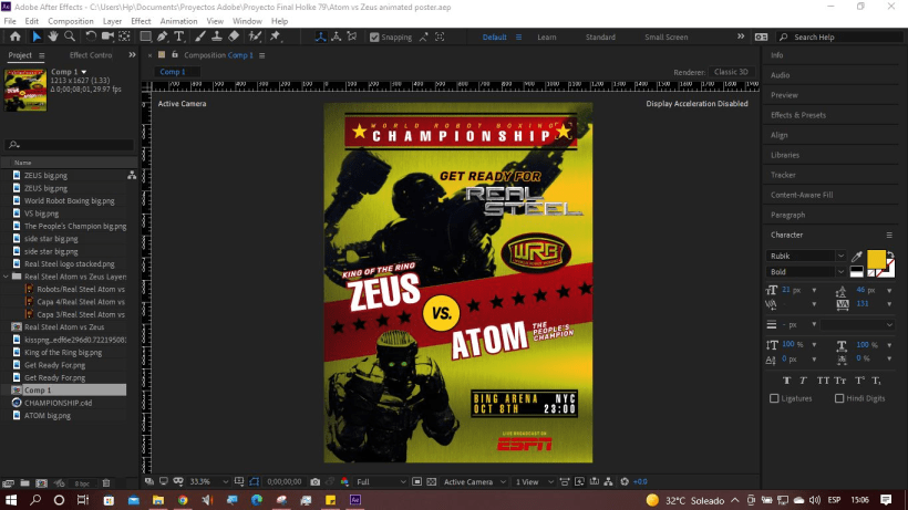 Real Steel Zeus vs Atom animated flyer | Domestika