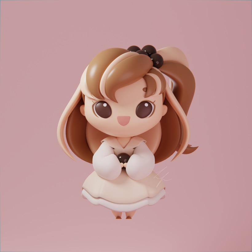 My project for course: Kawaii Character Creation in 3D with Blender |  Domestika