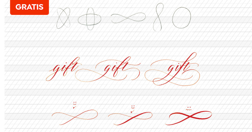 Practica caligrafía moderna con estos ejercicios para principiantes. 