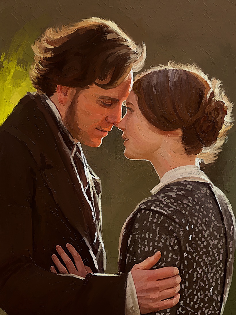 Jane Eyre and Edward Rochester Fanart Portrait Painting by Rod in