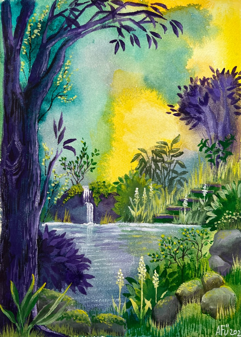 Mein Abschlussprojekt Für Den Kurs Illustration Von Fantasielandschaften Mit Aquarell Und 4842