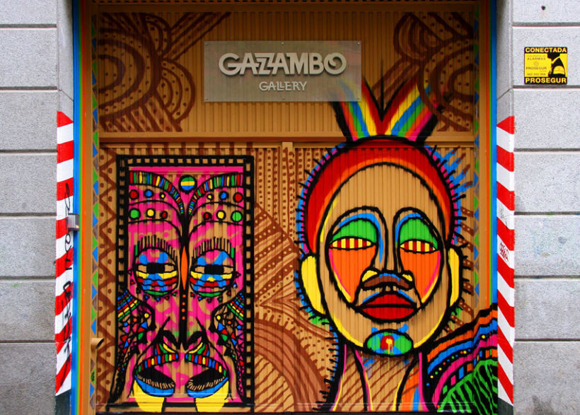 Mural en galería GAZZAMBO (arte africano contemporaneo), CONFUSION Group. / Mural gallery GAZZAMBO (Google Maps) (contemporary African art). 1
