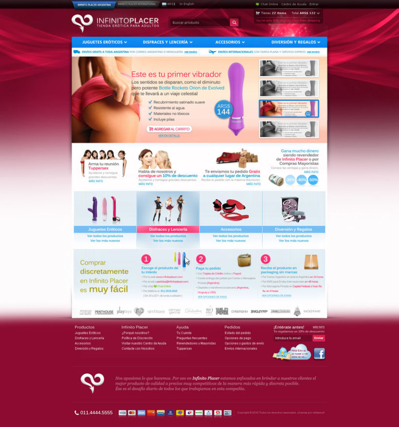 Infinito Placer Store website design 1