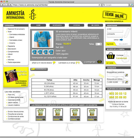 Amnistía Internacional, tienda online 4