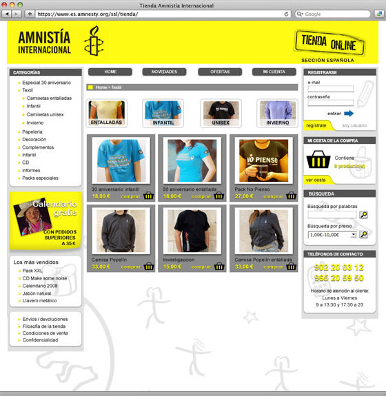 Amnistía Internacional, tienda online 3