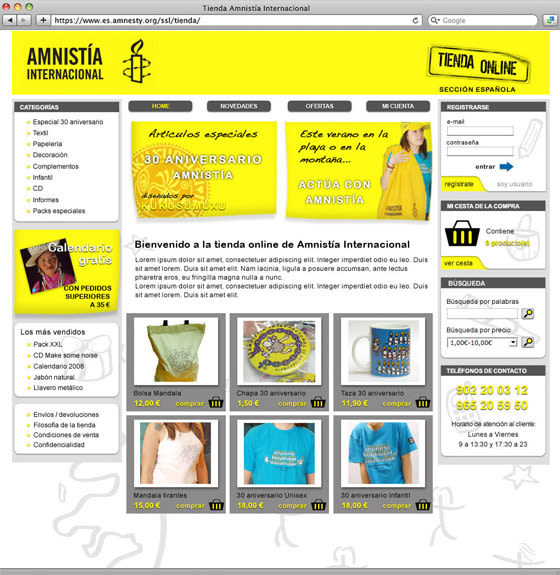 Amnistía Internacional, tienda online 2