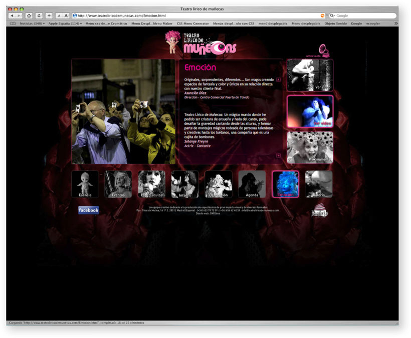 Página web Teatro Lírico de Muñecas 5