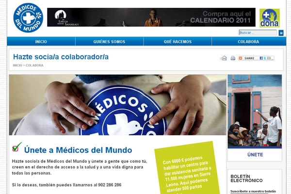 web de Médicos del Mundo - España 1