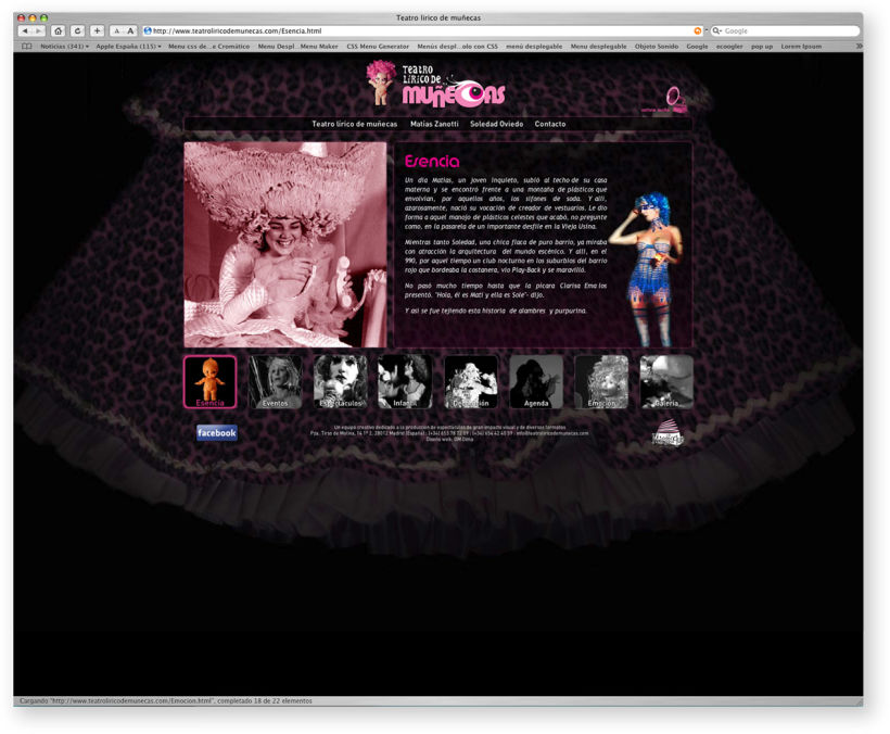Página web Teatro Lírico de Muñecas 3