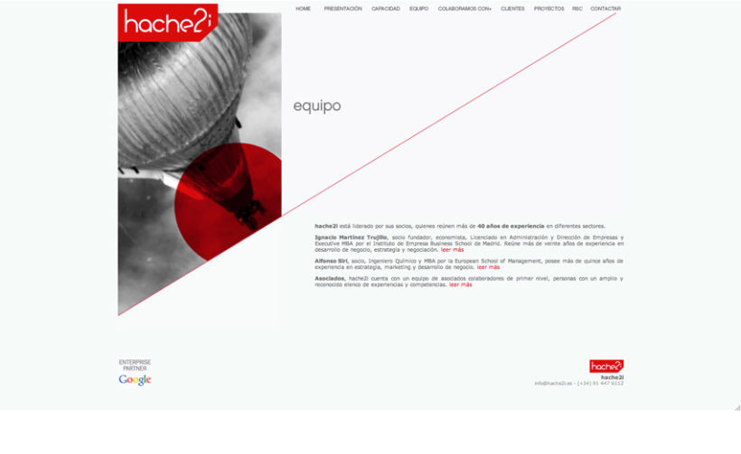 Hache2i, logotipo, tarjetas, material corporativo y página web. 6