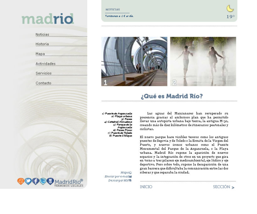 Proyecto de una web para Madrid Río 2