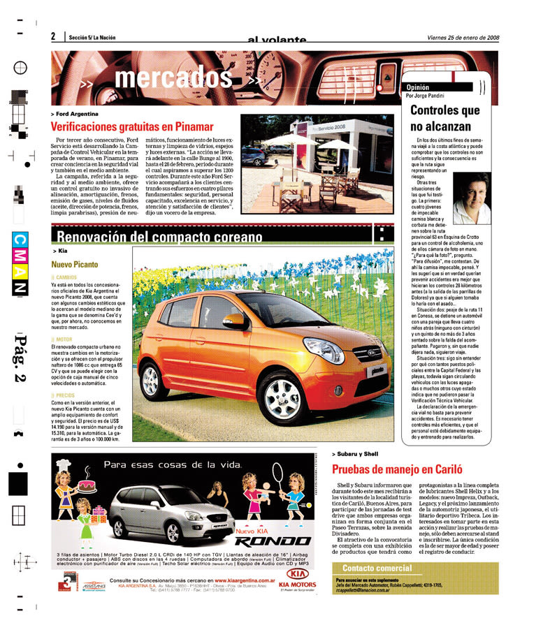 Suplemento Al Volante, Diario La Nación 2