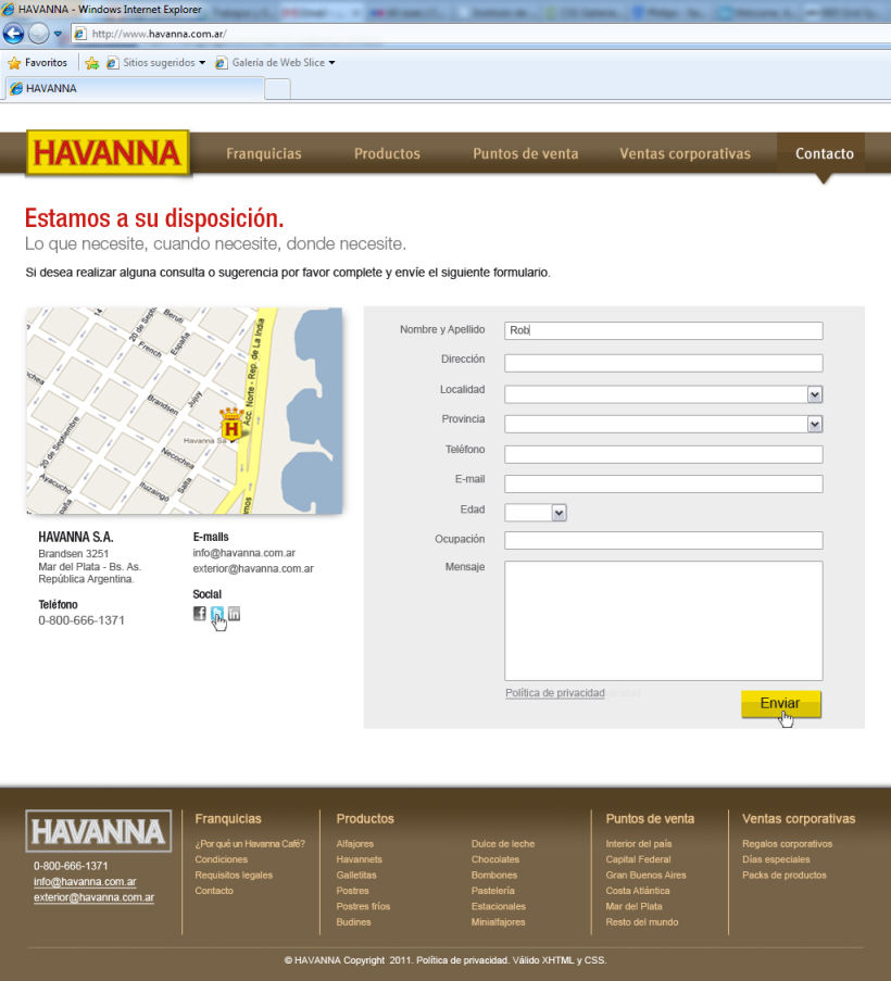 Sitio web Havanna 5