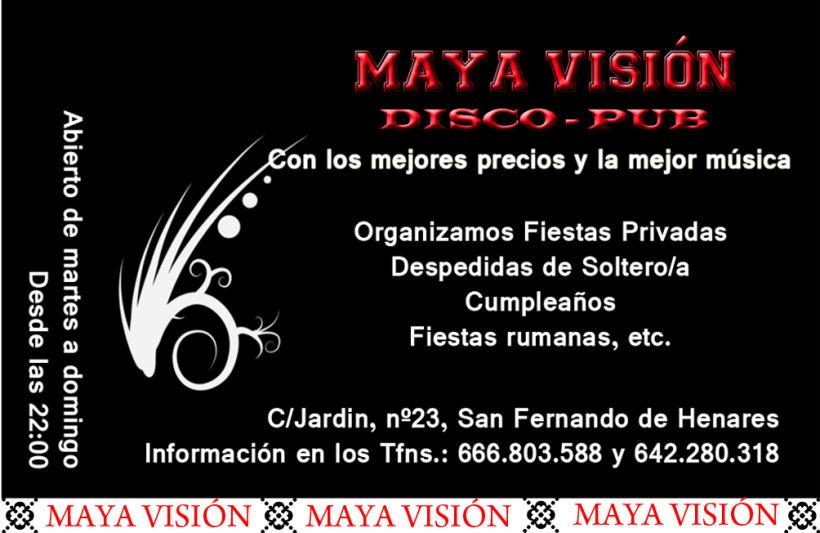 Tarjetas presentación Maya Visión 3