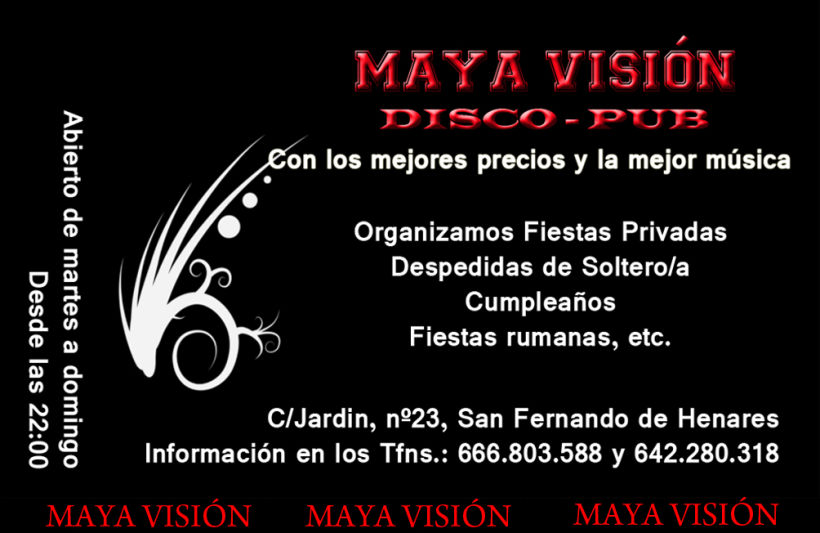 Tarjetas presentación Maya Visión 1