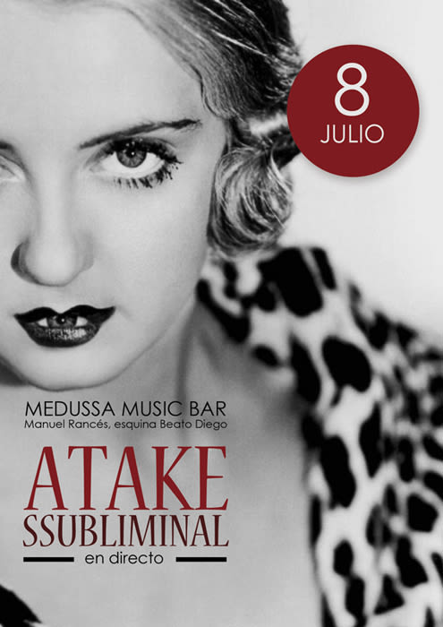 Atake Subliminal: Cartel concierto Sala Medussa (Cádiz) 3