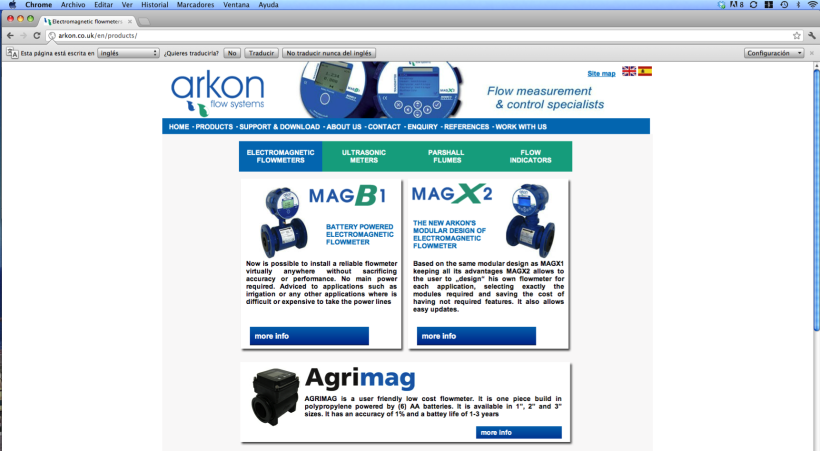Diseño web Arkon Flow Systems 2