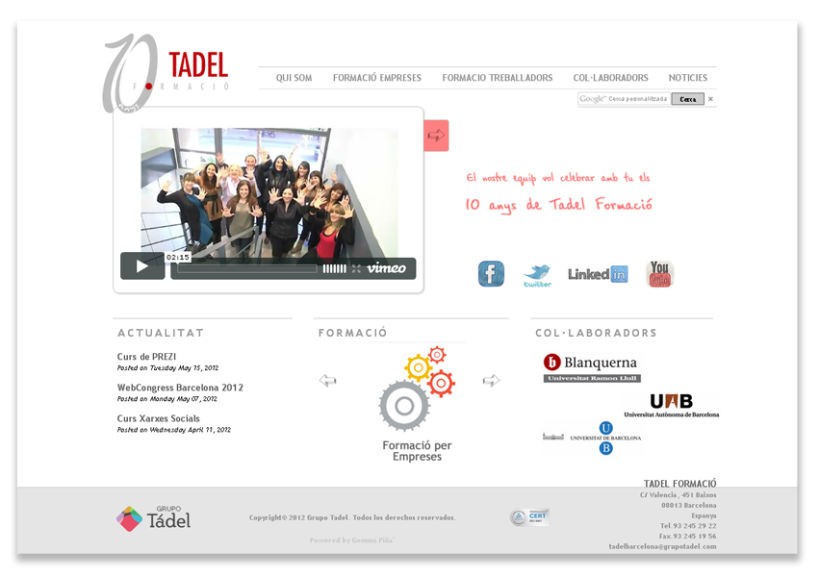Propuesta Re-diseño Web Tadel Formació 2