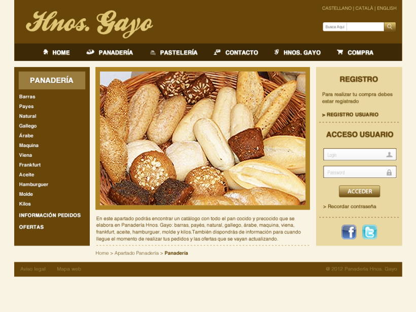 Web Panadería Hnos. Gayo 3