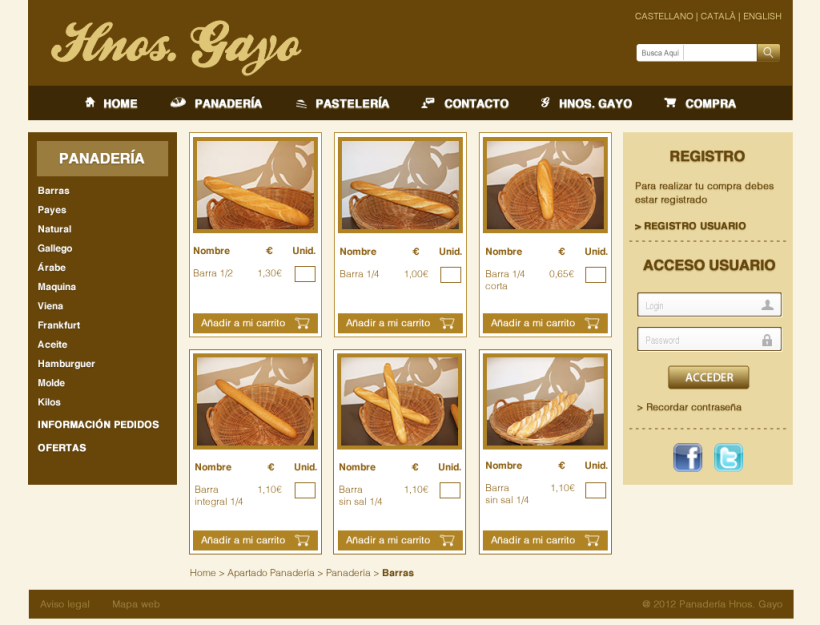 Web Panadería Hnos. Gayo 4