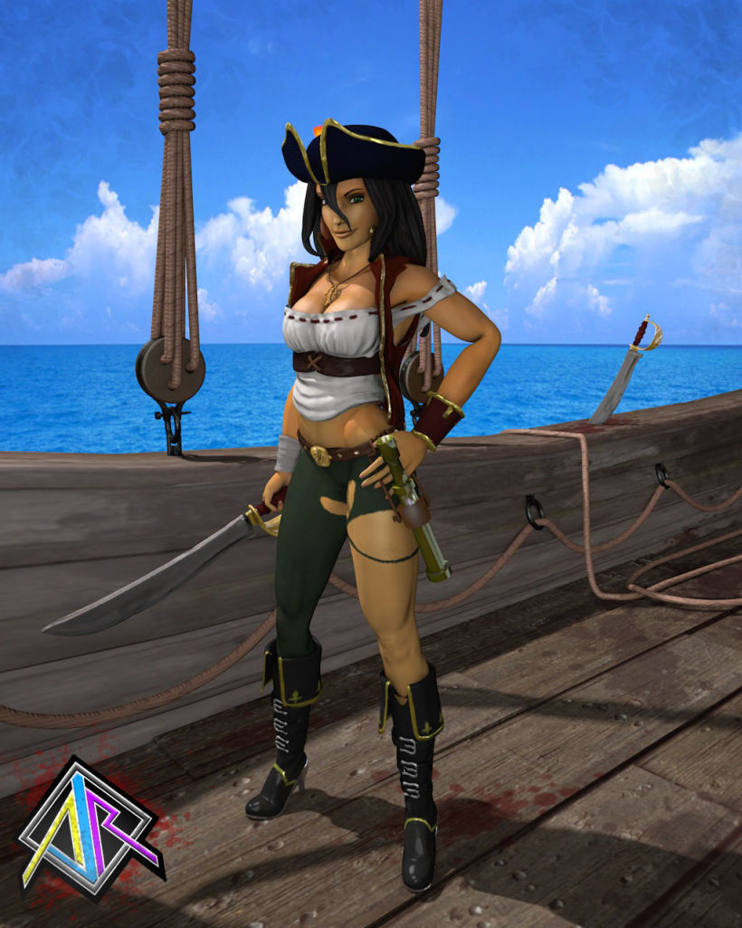 Pirata, personaje 3D 4