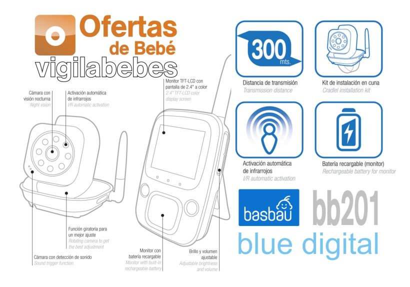 Basbau BB201 Blue digital vigilabebes 9