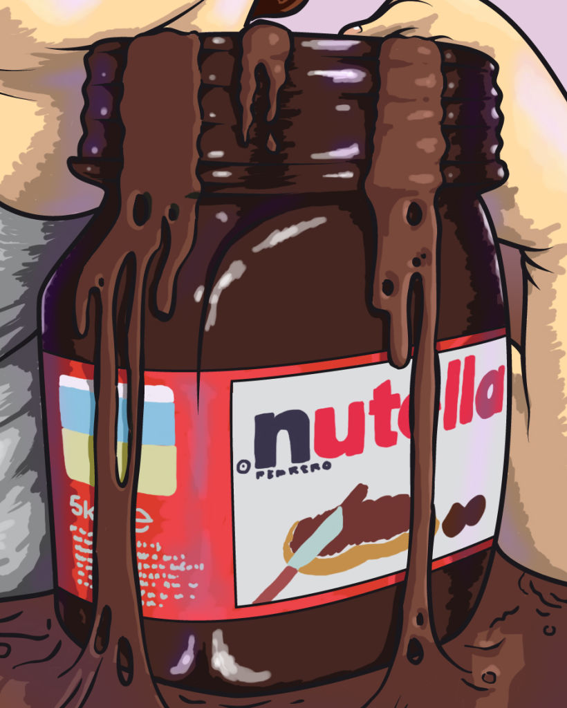 Adora just discovered a sea of Nutella 4