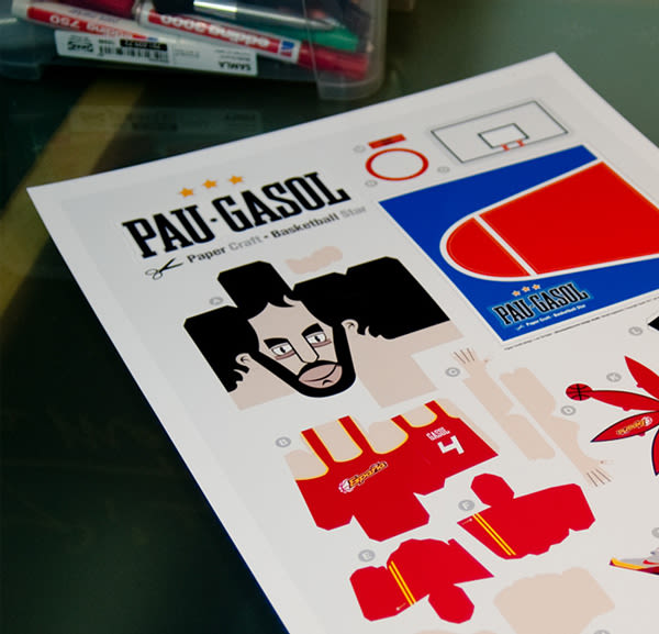 Pau Gasol - Paper Basketball Star 3