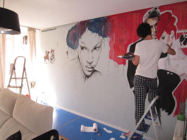 Pintura mural salón actual 3