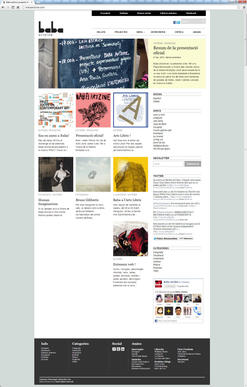 Baba artzine, web-blog para la revista de arte emergente Baba 2