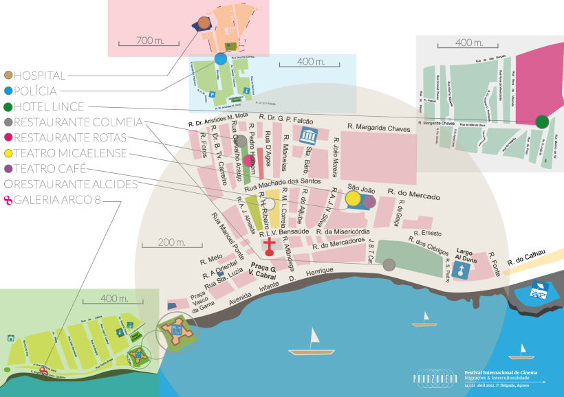 Mapa Lugares de Interés Ponta Delgada 1